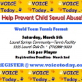 Team Tennis Tournament For Voice Today on March 5th